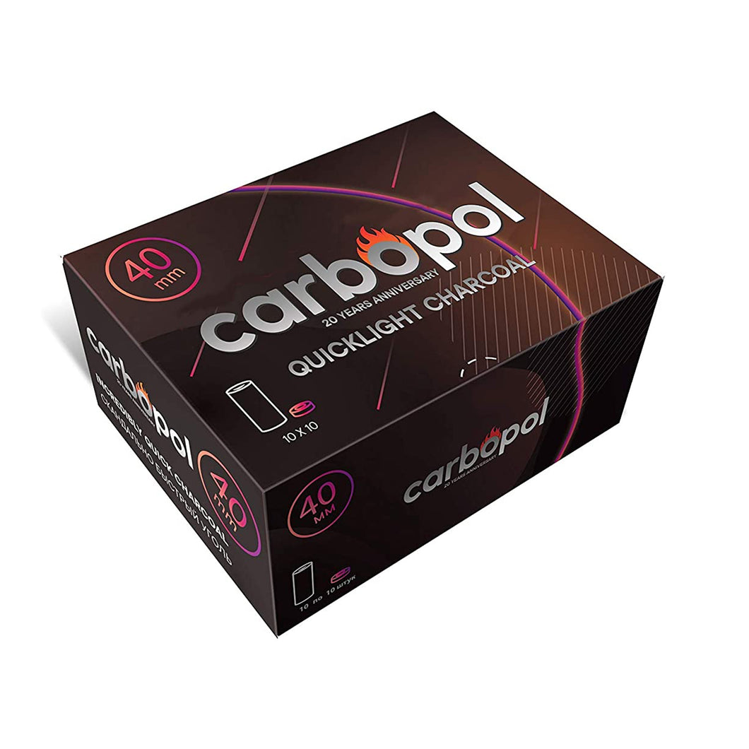 Carbopol 40mm Quick Light Hookah Charcoal 35mm 100pcs