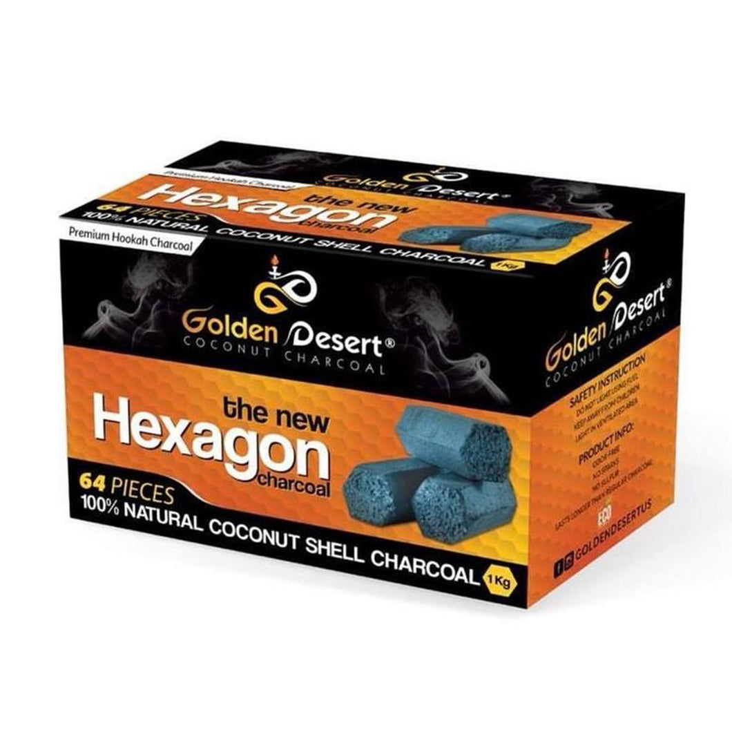 GOLDEN DESERT - HEXAGON CHARCOAL 1KG 64pcs